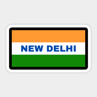 New Delhi City in Indian Flag Colors Sticker